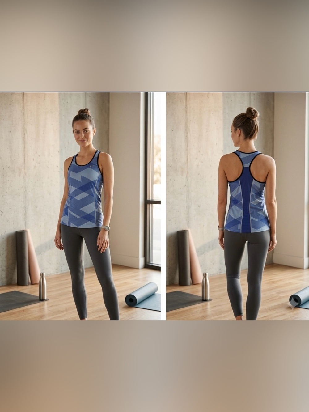 Nike Sprinter Dri-FIT Blue Geometric Tank Top Women’s XS